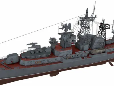 Kashin-class destroyer Low-poly 3D model