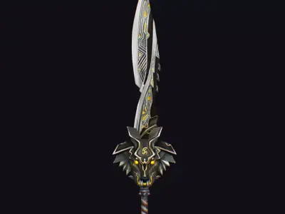 Sword Magical Cutting Fantasy Melee Dagger Iron Blade Saber Low-poly 3D model