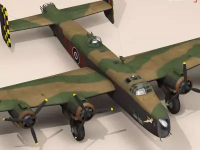Handley page halifax MK3 RAF 3D model