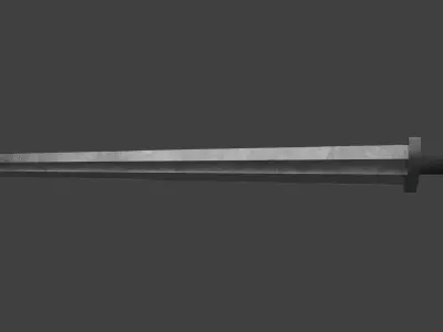 One-handed Scandinavian Sword of the Vikings Low-poly 3D model