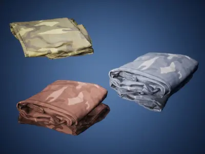 Military Items Low-poly 3D model