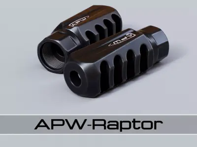 APW - Raptor Muzzle Brake Low-poly 3D model