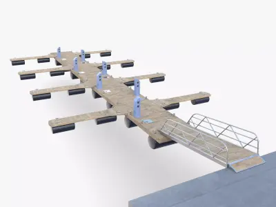 Pontoon dock V3 3D model