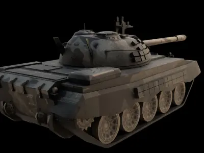 T55 Tank 3D Model BF3 Style High Quality PBR Textured Game Ready Low-poly 3D model