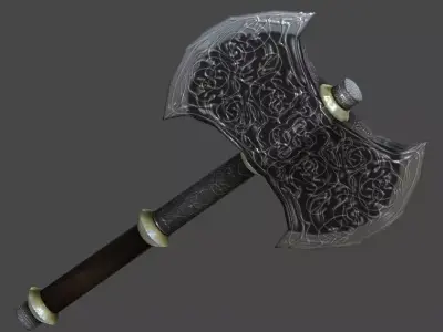 Battle ax1 Low-poly 3D model