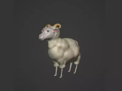 Cartoon Sheep Free low-poly 3D model