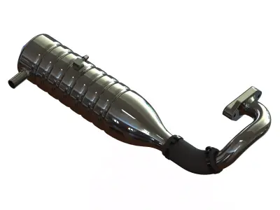 Aluminium Tuned Pipe W Exhaust Manifold Set 3D model