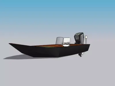 300Hp Speeder Fishing boat Low-poly 3D model