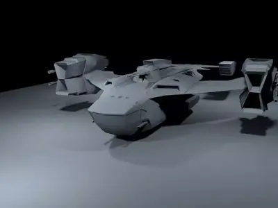 space cruiser Low-poly 3D model
