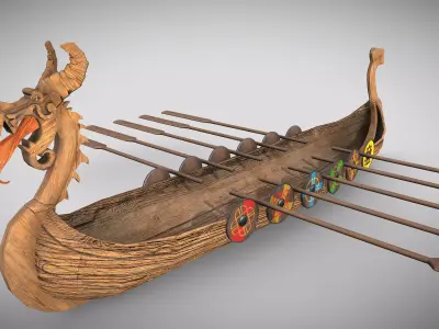 Viking Boat 2 - Spirit of the Fire Dragon 3D model