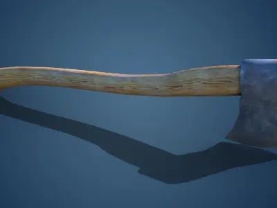 old axe Low-poly 3D model