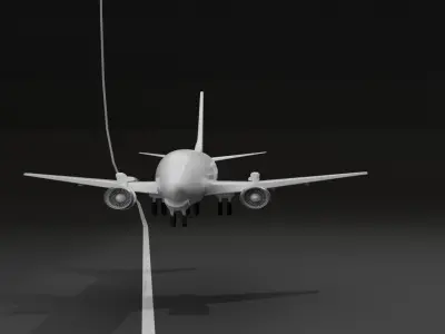 Low Poly Commercial Airplane Game Ready 3D Model Low-poly 3D model