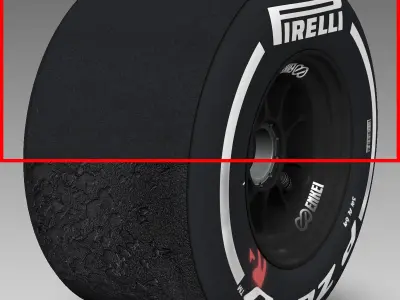 enkei medium rear tyre Low-poly 3D model