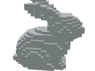 Pixel Rabbit Low-poly 3D model