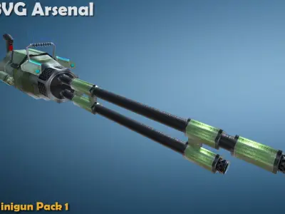 Minigun pack 1 Low-poly 3D model