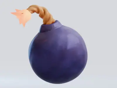 Low Poly - Stylized Game Items - Bomb Low-poly 3D model