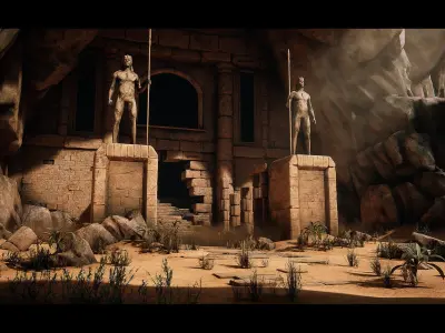 Desert Ruins Environment Low-poly 3D model