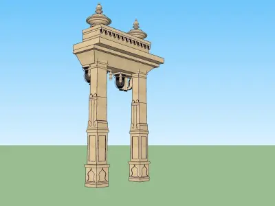 indian jodhpuri stone arch 3d modal Low-poly 3D model