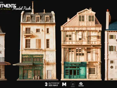Realistic Victorian Building Model Pack Low-poly 3D model