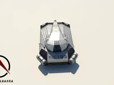 Future Tank Low-poly 3D model