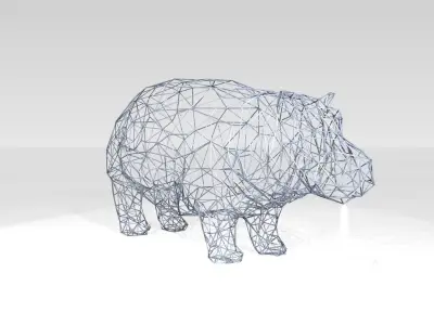 Hippo Wireframe 3D model