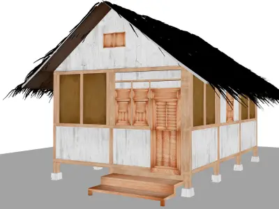 Sundanese traditional Suhunan Parahu Kumereb Low-poly 3D model