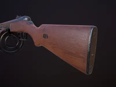 Soviet submachine gun PPSh  Low-poly 3D model