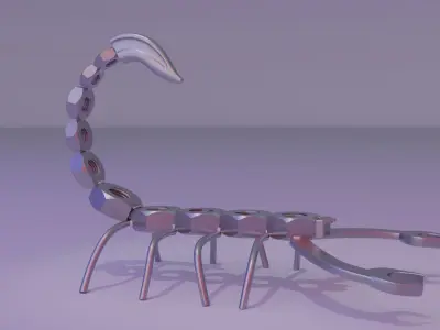 Scorpion metal art Low-poly 3D model