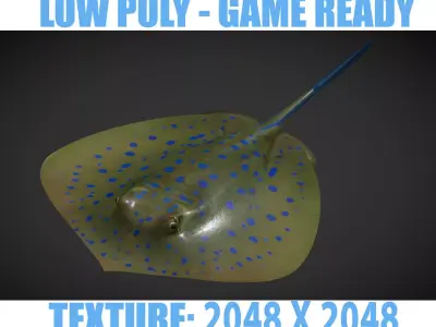 Ray fish Low-poly 3D model