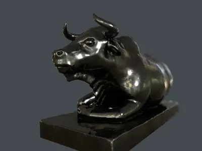 Cow Statue Low Poly Low-poly 3D model