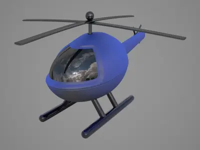 Plastic Toy Helicopter Low-poly 3D model