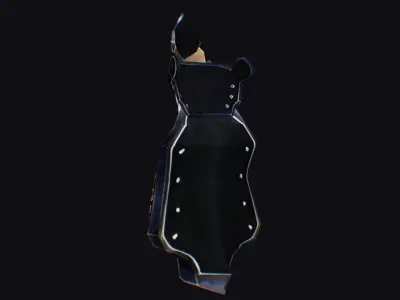 Shield Massive Great Large Heavy Armor Protection Golden Low-poly 3D model