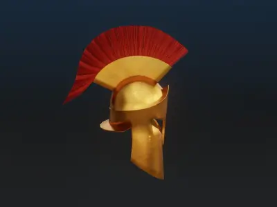 Ancient greek helmet Low-poly 3D model