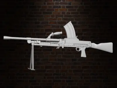 Bren Light Machine Gun 3D printables for action figures 3D print model