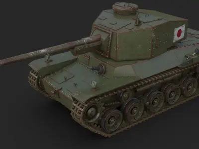Tank Type 3 Chi-Nu Japan Mental Ray 3D model