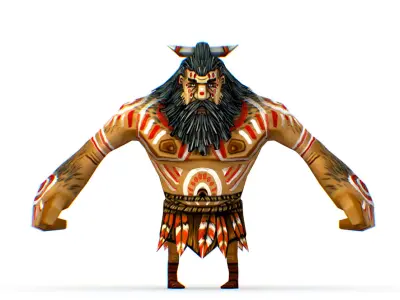 Low Poly Cartoon Creature Villager Storyteller Low-poly 3D model