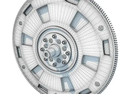 Detailed not textured part of engine 3D model