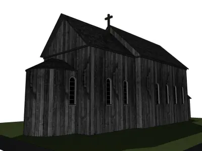 wooden church 3D model