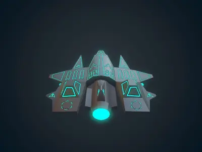 Sci-fi Military drone - 01 Low-poly 3D model