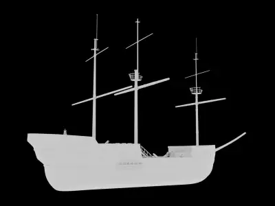 Galleon BattleShip Low-poly 3D model