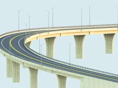 Full detailed Bridge model Free 3D model