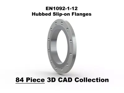 EN1092-1-12 Hubbed Slip-on Flanges 3D model