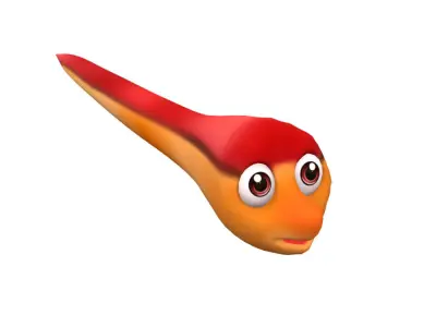 Swamp Eel Fish Cartoon Animated Low-poly 3D model
