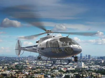 AS-350 LAPD 2 Animated Low-poly 3D model