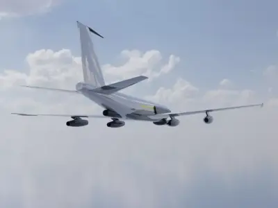 RC-135B Electronic Tanker Style Jet - Custom 1950s Aircraft Low-poly 3D model
