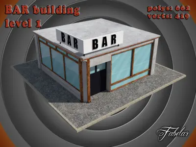 BAR all 10 levels Low-poly 3D model