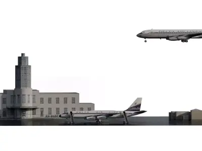 Delta Airlines Convair 880  and Douglas DC 8 11 3D model