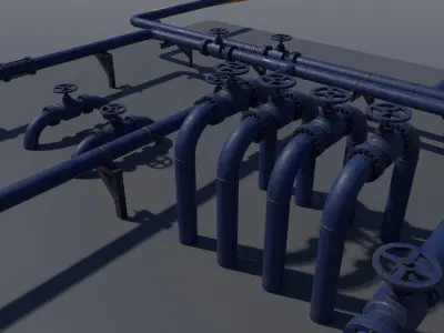 Modular Pipe Set Free low-poly 3D model