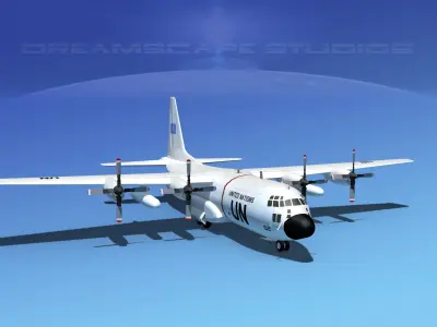 Lockheed C-130 Hercules Unated Nations 3D model