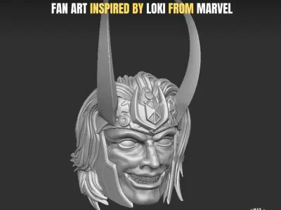 Loki fan art head sculpt for action figures 3D print model